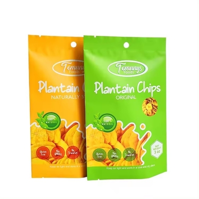 3.5 กระเป๋า Mylar กระเป๋าป้ายความร้อนที่พิมพ์ตามสั่ง อาหารว่าง ชิ้นกล้วย 3 ด้าน