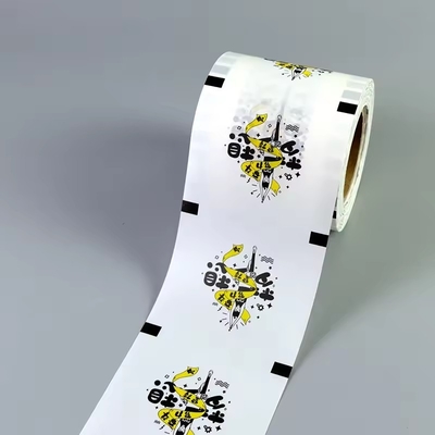 หนังปิดพลาสติกม้วนผสมผสานการบรรจุ Custom Printed 90mm 95mm Common Sealing Film หนังกระดาษ Pp สําหรับกระป๋องชา