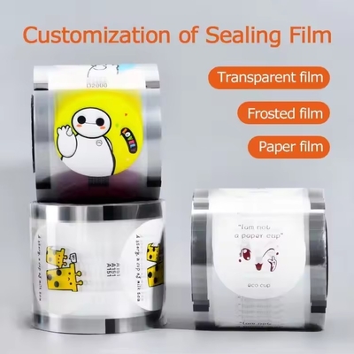 หนังปิดพลาสติกม้วนผสมผสานการบรรจุ Custom Printed 90mm 95mm Common Sealing Film หนังกระดาษ Pp สําหรับกระป๋องชา