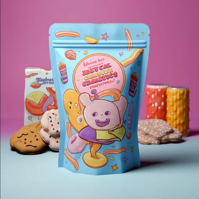 OEM Custom Printed Standing Ziplock Bag ถุงยางอลูมิเนียมลอกใหม่ ถุง Mylar มีซิปสําหรับถุงอาหาร