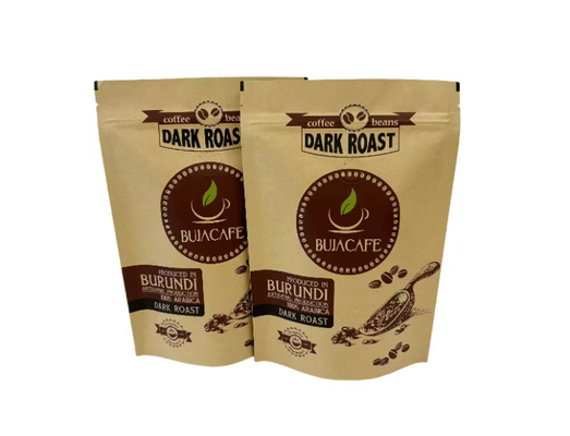 คอมพอสเตอบัล biodegradable Standup Flat Bottom Kraft Paper อาหารบรรจุ ซิปเปอร์ กระเป๋าสะพาย Custom พิมพ์กระเป๋ากาแฟกับวาล์ว