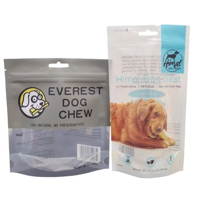 โลโก้ที่กําหนดเอง ถุงอาหารสุนัขปิดใหม่ ถุงซิปกับหน้าต่าง