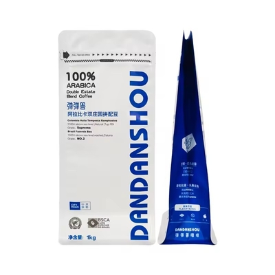 สามารถรีไซเคิลได้ Custom Printed Flat Bottom 250g 1Lb ถุงกาแฟถั่ว วาล์วข้าง Gusset ข้าง Packaging