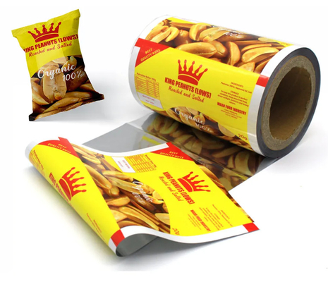 ขายปลีก ชิปพิมพ์อาหาร กระเป๋าบรรจุกระเป๋าสตางค์ Laminate Rolls PET กระเป๋าพลาสติก Roll Mylar Aluminium Packaging Foil Film Roll