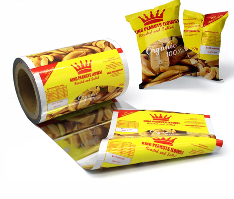 ขายปลีก ชิปพิมพ์อาหาร กระเป๋าบรรจุกระเป๋าสตางค์ Laminate Rolls PET กระเป๋าพลาสติก Roll Mylar Aluminium Packaging Foil Film Roll