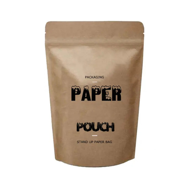 Doypack Ziplock สีน้ําตาล สีขาว กระดาษงานอาชีพ Kraft ถุงยืน อาหาร ขาว ชา กาแฟ แพคเกจ กระเป๋าซิป