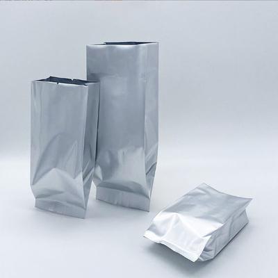 ถุงผงอะลูมิเนียม PE กันความชื้นขายส่ง ถุงสูญญากาศแบบมีจีบด้านข้างปิดผนึกด้วยความร้อนเคลือบฟอยล์อลูมิเนียมสำหรับจัดเก็บ