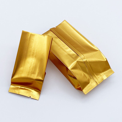 ถุงชาฟอยล์อลูมิเนียมแบบมีก้นแบนและเป้าด้านข้างพร้อมโลโก้ที่กำหนดเอง พร้อมการซีลด้วยความร้อน CPP & PE บรรจุภัณฑ์อาหารพลาสติก