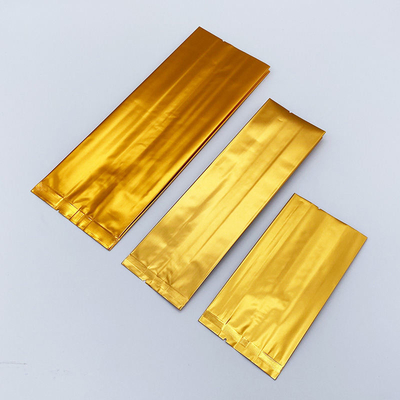 ถุงชาฟอยล์อลูมิเนียมแบบมีก้นแบนและเป้าด้านข้างพร้อมโลโก้ที่กำหนดเอง พร้อมการซีลด้วยความร้อน CPP & PE บรรจุภัณฑ์อาหารพลาสติก