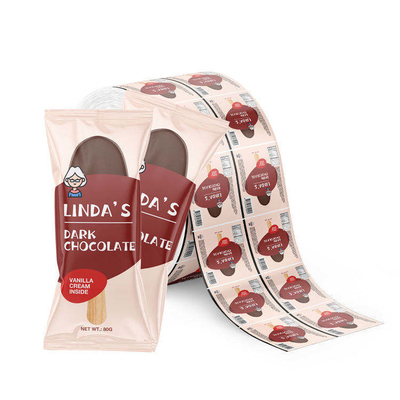 ฟิล์มม้วนพลาสติกบรรจุภัณฑ์อาหารพิมพ์ลายแบบกำหนดเอง ฟิล์มม้วนเคลือบอลูมิเนียมฟอยล์สำหรับบรรจุภัณฑ์ไอศกรีม