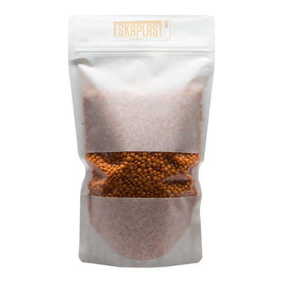 กระเป๋าหนังวัวสีขาว (กระเป๋ายืน) พร้อมหน้าต่างเล็ก กระเป๋าซิปพิมพ์ตามสั่ง กระเป๋ายืนกระดาษครัฟท์/กระเป๋าบรรจุอาหาร