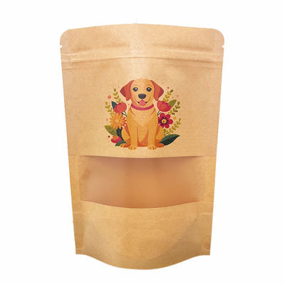 บรรจุภัณฑ์ที่เป็นมิตรต่อสิ่งแวดล้อม สําหรับเมล็ดกาแฟ ชา อาหารอาหารว่าง กระดาษครัฟท์ กระดาษใส ยืนขึ้น ซิปล็อคล็อค