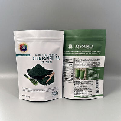 ถุงบรรจุอาหารซิปเปอร์ที่ปิดใหม่ ถุงยืนขึ้น ถุงบรรจุพัสดุผงพลาสติก