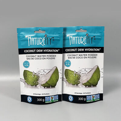 ถุงบรรจุอาหารซิปเปอร์ที่ปิดใหม่ ถุงยืนขึ้น ถุงบรรจุพัสดุผงพลาสติก