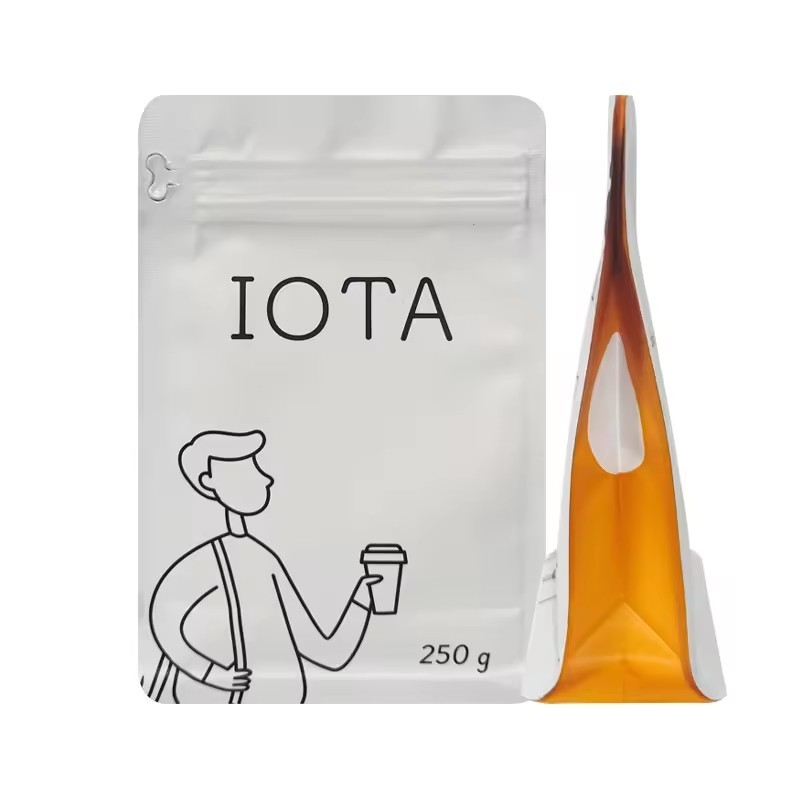 สามารถรีไซเคิลได้ Custom Printed Flat Bottom 250g 1Lb ถุงกาแฟถั่ว วาล์วข้าง Gusset ข้าง Packaging