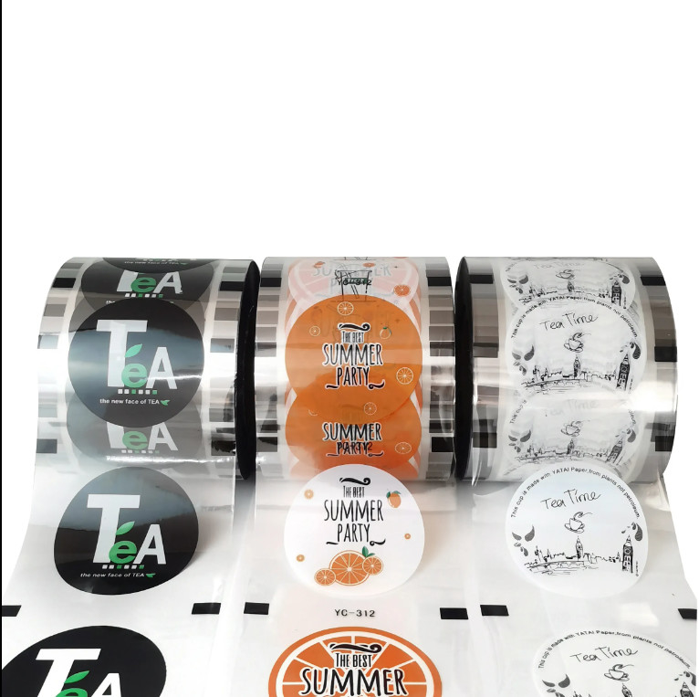 Custom Clear Boba Tea Cup Packaging Roll พลาสติก บุบบอล ซีลฟิล์ม สําหรับกาแฟ ไวน์ โซดา น้ําแร่ วิสกี้