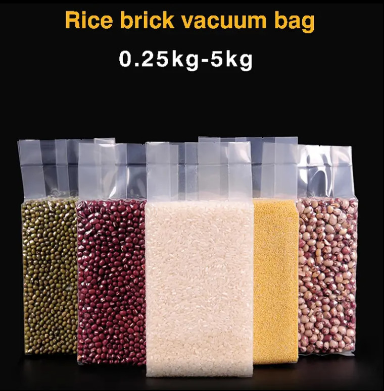 เครื่องพิมพ์สลักอาหาร ข้าว แพคเกจ วาคูม พลาสติก 1Kg 2Kg 5Kg 10Kg PE กระเป๋าปิดความร้อนที่มีมือ