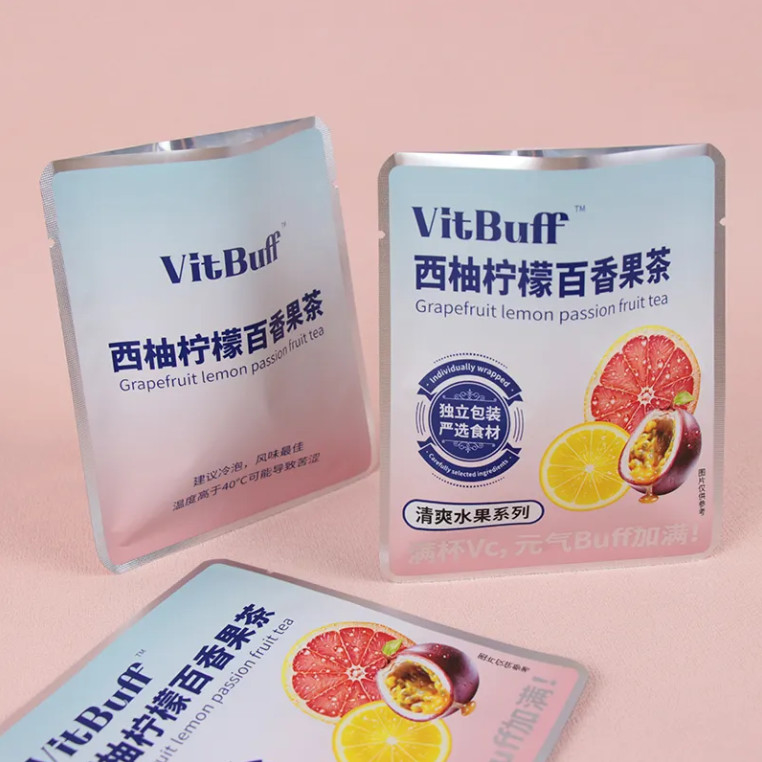 Custom Small Heat Sealable Three Side Seal Fruit Matte Sachet กระเป๋าถุงชาว่าง กระเป๋าถุงชาสําหรับถุงชาที่กันความชื้น
