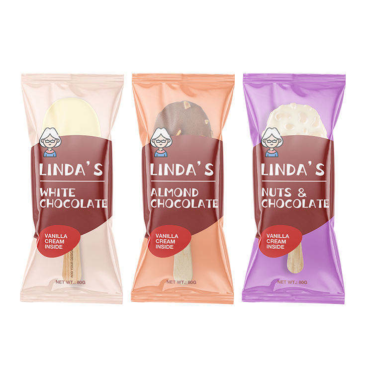 ฟิล์มม้วนพลาสติกบรรจุภัณฑ์อาหารพิมพ์ลายแบบกำหนดเอง ฟิล์มม้วนเคลือบอลูมิเนียมฟอยล์สำหรับบรรจุภัณฑ์ไอศกรีม