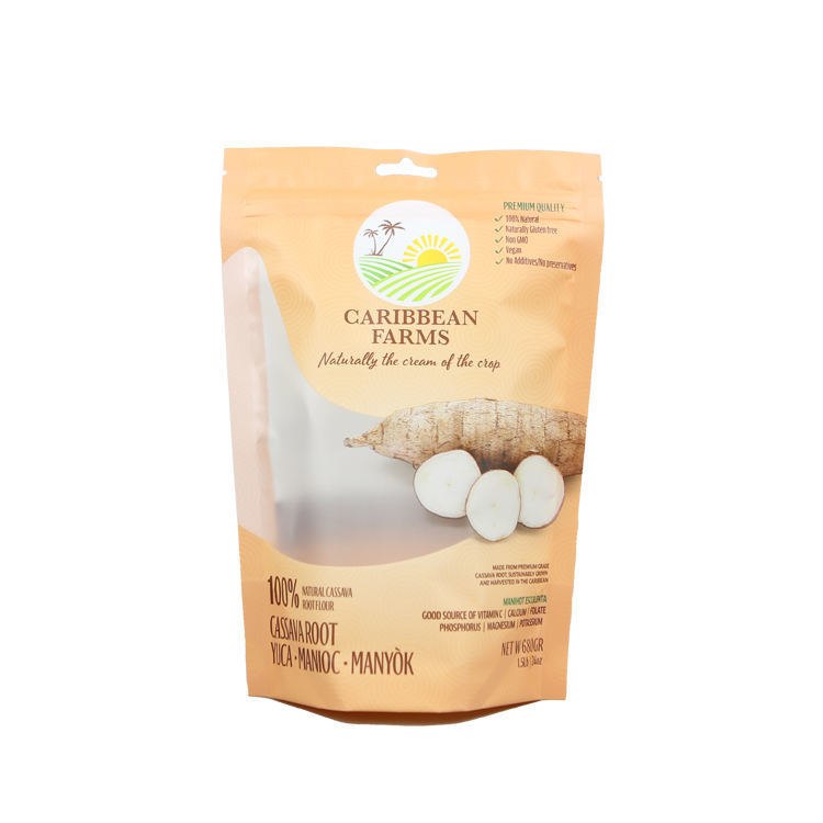 บรรจุภัณฑ์ที่เป็นมิตรต่อสิ่งแวดล้อม สําหรับเมล็ดกาแฟ ชา อาหารอาหารว่าง กระดาษครัฟท์ กระดาษใส ยืนขึ้น ซิปล็อคล็อค